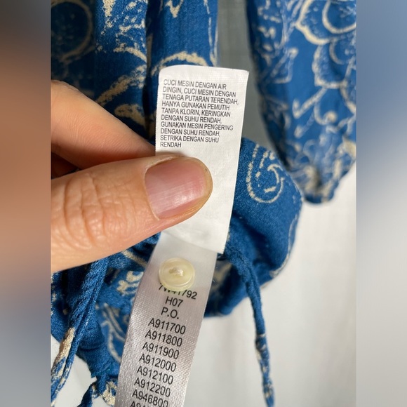 Lucky Brand Blue Floral Button Down Tunic Size M - Picture 3 of 8